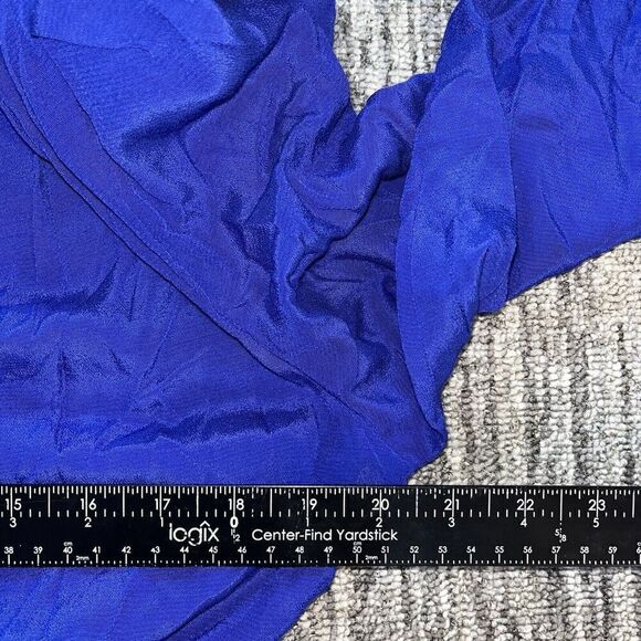 VTG 90s Karin Stevens Dress Blue Midi LS Embroidery Beads Secretary Geek - Picture 9 of 14